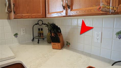 how to mount electrical box on countertop with backsplash|electrical outlet spacer after backsplash.